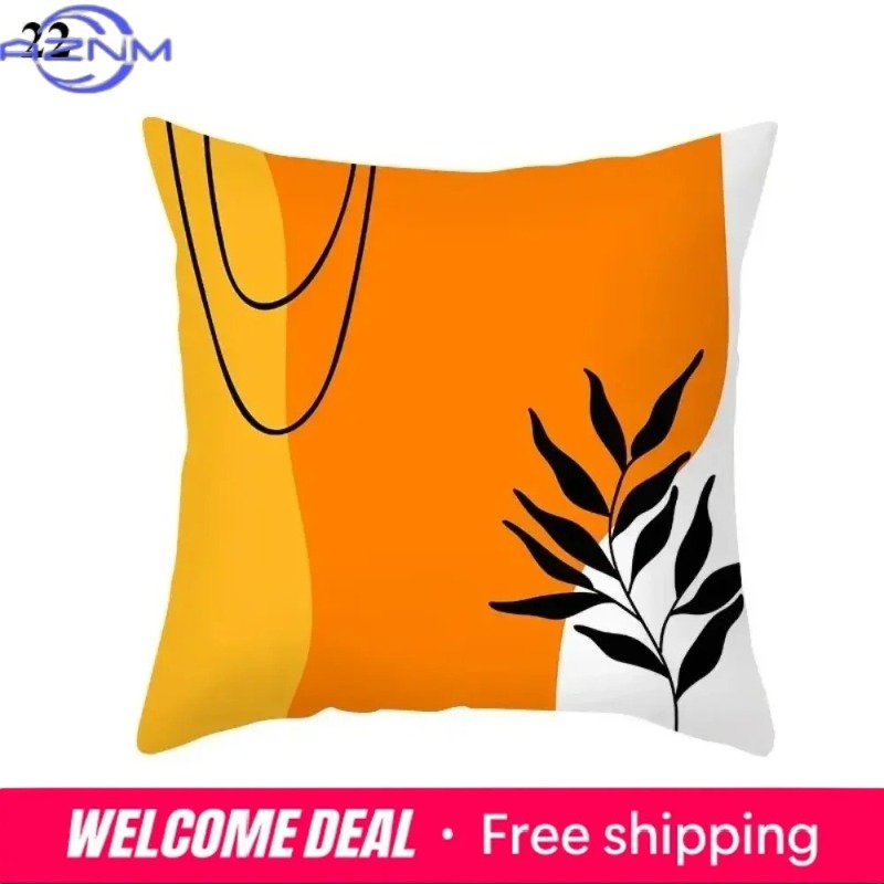 Century Textile & Sewing Supply Hours - Boho Orange Abstract Cushion Cover Mid