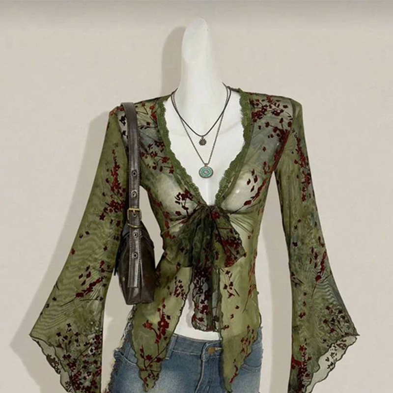 MEXZT Vintage Floral Mesh Shir - огляд і ціна Sewing V