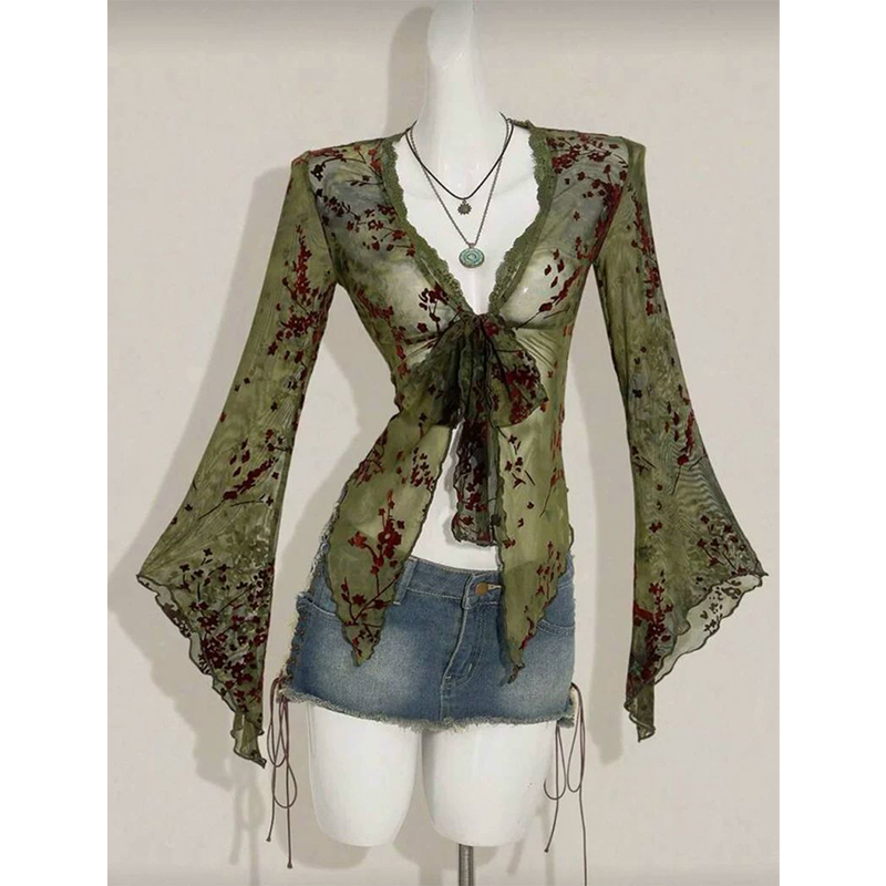 MEXZT Vintage Floral Mesh Shir - огляд і ціна Sewing V