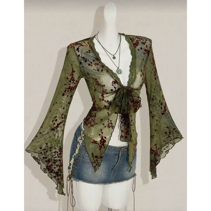 MEXZT Vintage Floral Mesh Shir - огляд і ціна Sewing V