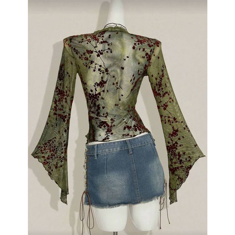 MEXZT Vintage Floral Mesh Shir - огляд і ціна Sewing V