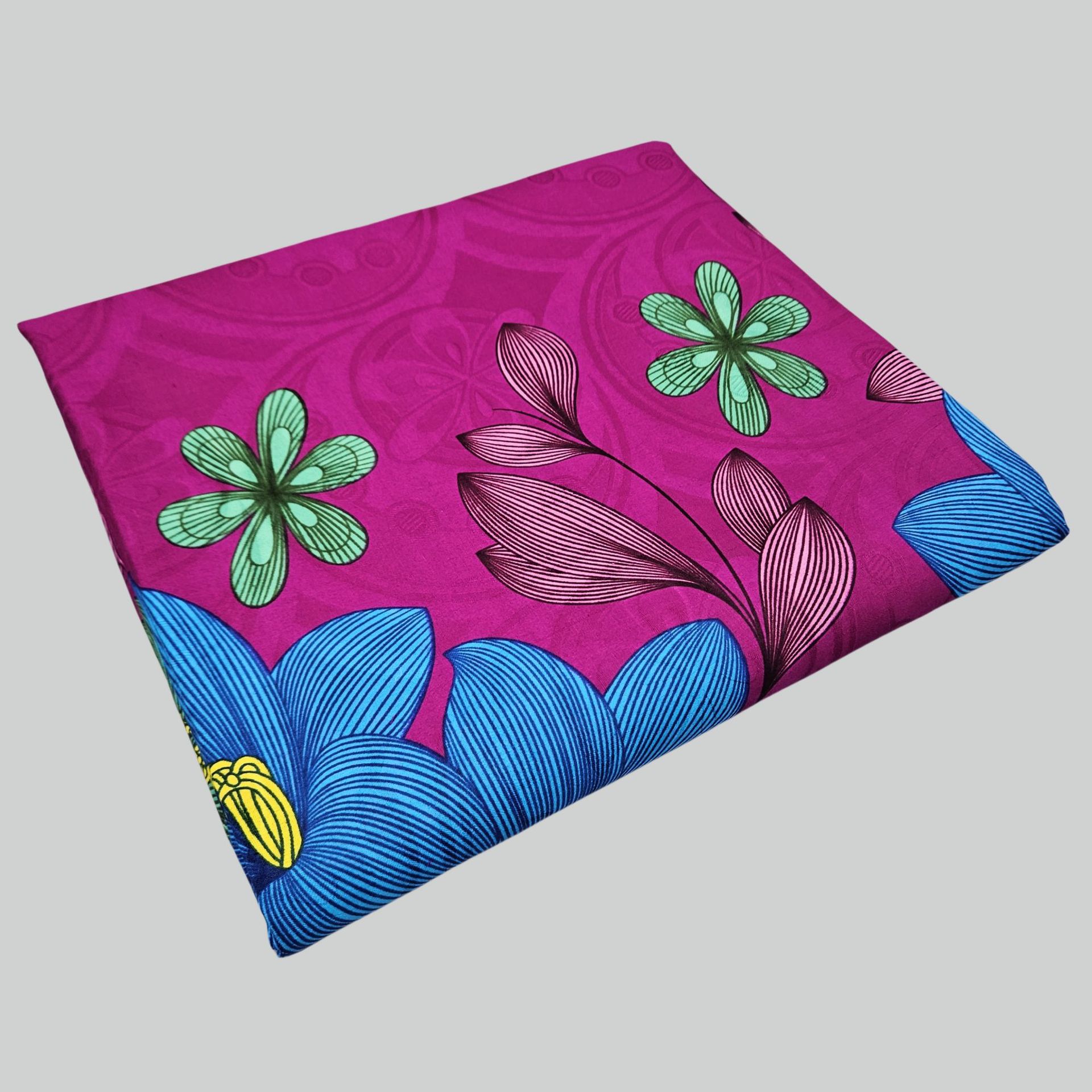 Floral Printed on Purple Blue  - огляд і ціна Sewing Batik