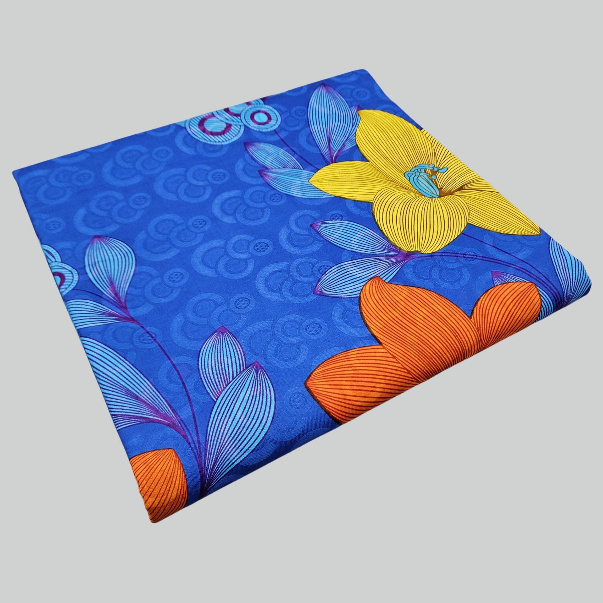 Floral Printed on Purple Blue  - огляд і ціна Sewing Batik