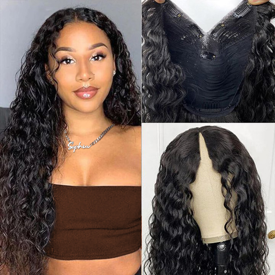 V Part Wig Human Hair Curly Wa - огляд і ціна Sewing V