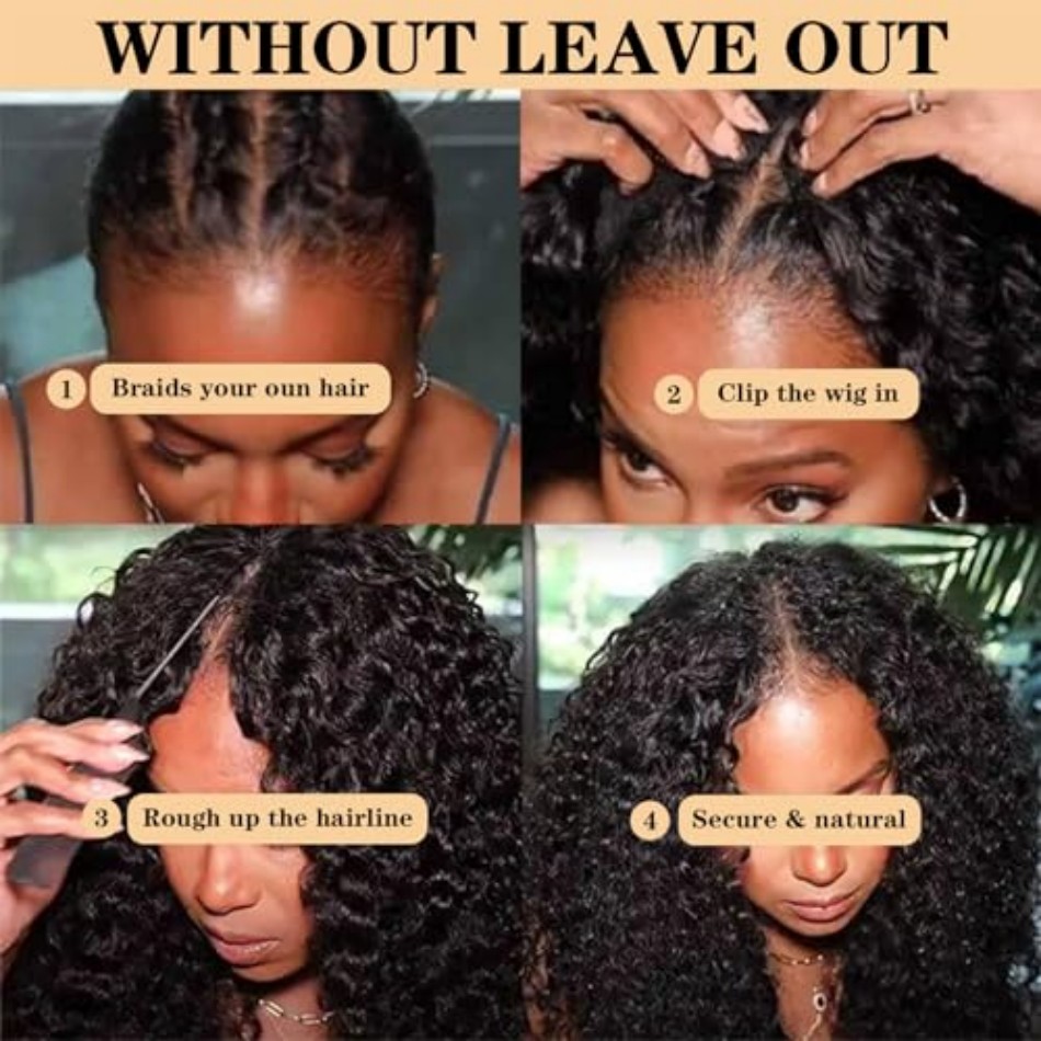 V Part Wig Human Hair Curly Wa - огляд і ціна Sewing V