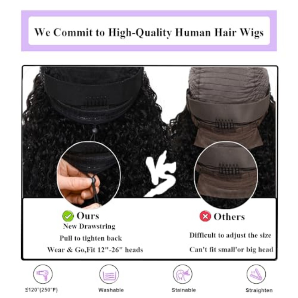 V Part Wig Human Hair Curly Wa - огляд і ціна Sewing V