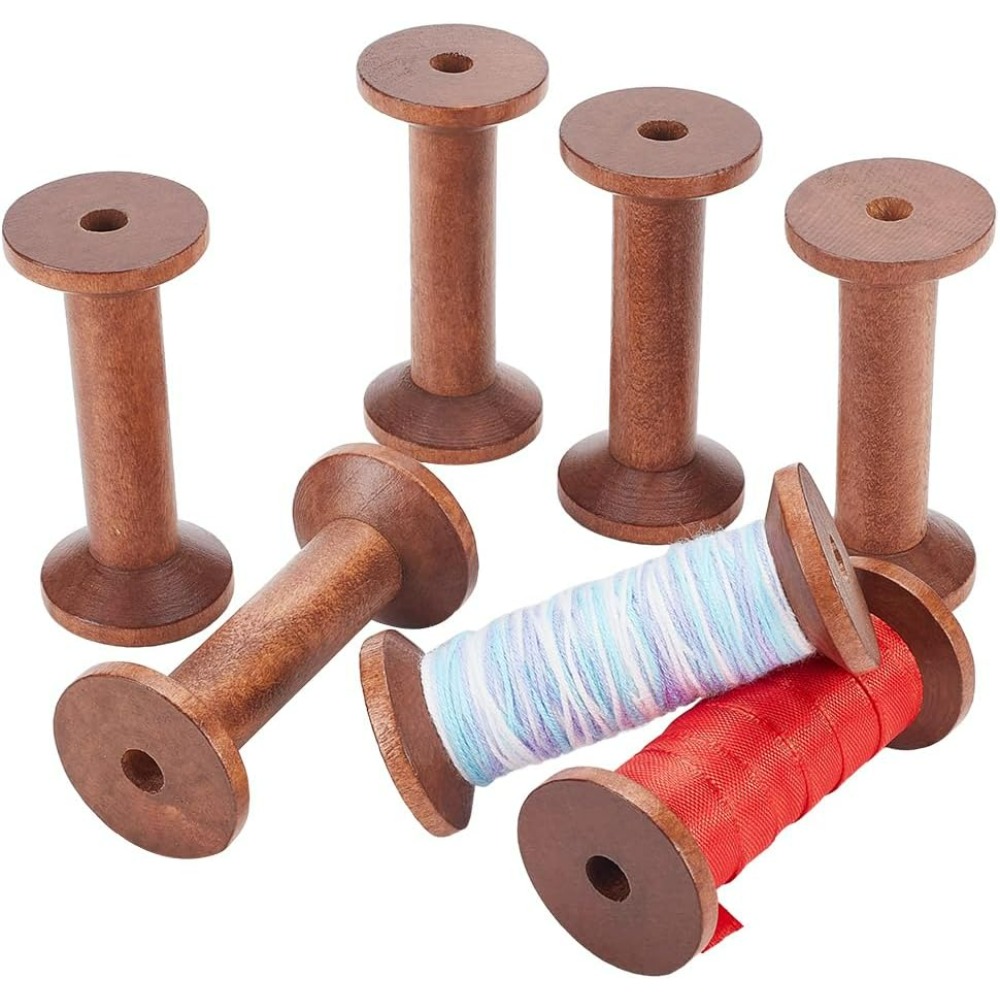 Wooden Spools 6pcs Empty Wood  - огляд і ціна Thread Bobbins Empty