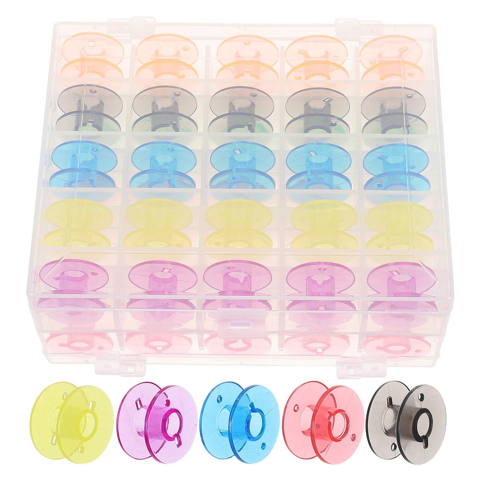 50Pcs Clear Plastic Bobbins Se - огляд і ціна Thread Bobbins Empty